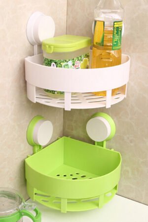 Corner Wall Suction Shelf (Bathroom & Kitchen Storage Rack)